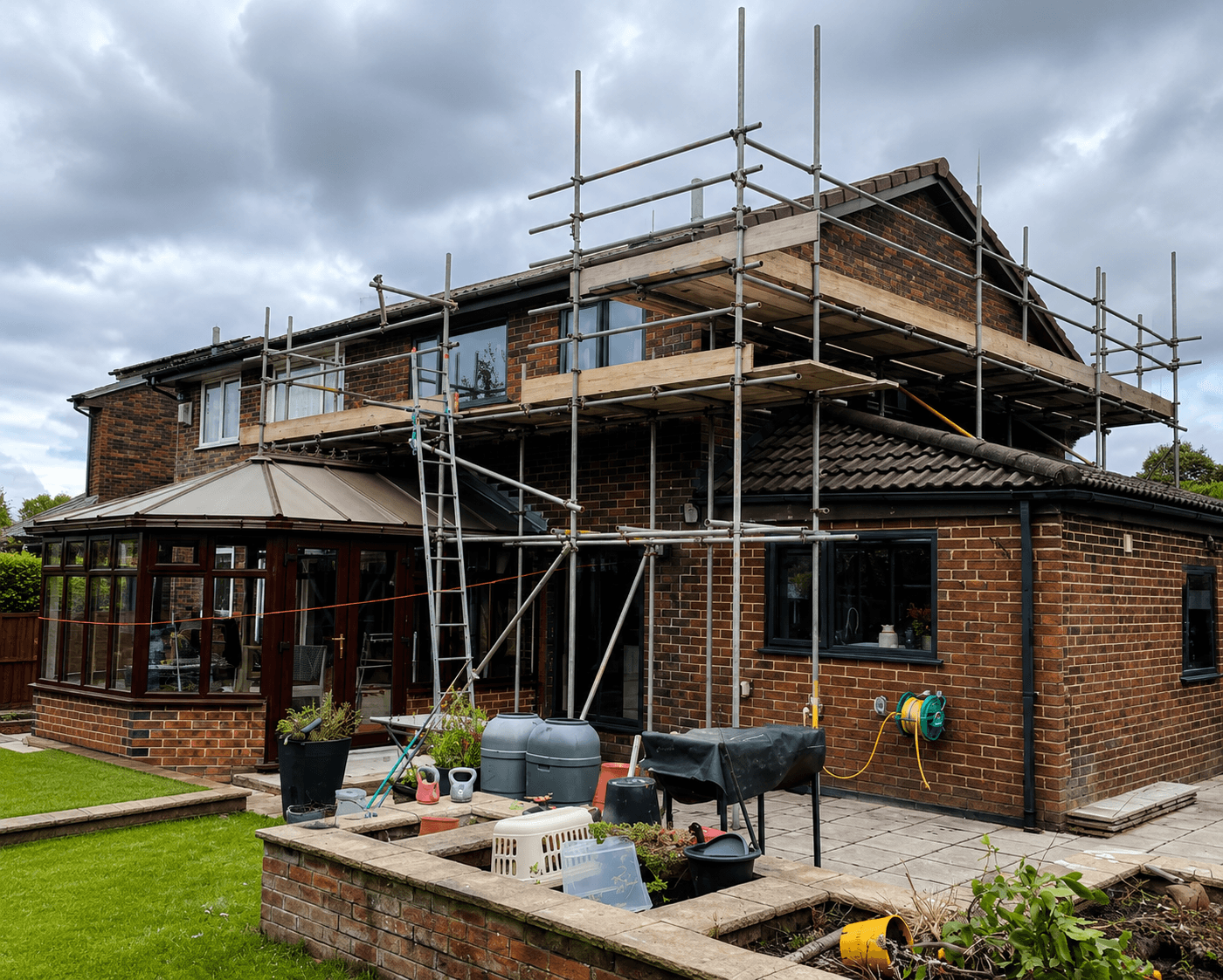 Roof access scaffolding completed by True North Scaffolding
